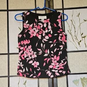 Casual Corner Pink and Black Sleeveless Blouse
